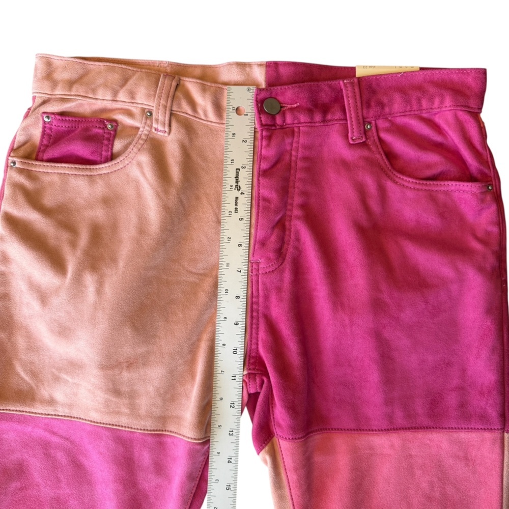 MNML NWT D354 PATCHWORK STRAIGHT MEN’S PANTS PINK SIZE 33 - Picture 12 of 14